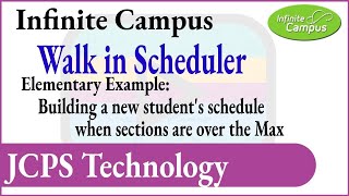Celebrity Infinite Campus-Using Walk in Scheduler to build a schedule when sections are over Max Wealth