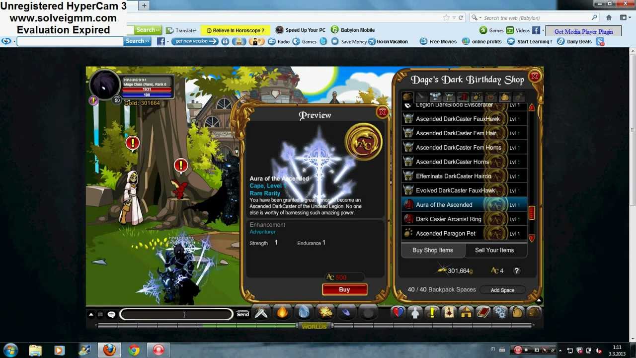 AQW: Dage the evil birthday shop 2013!
