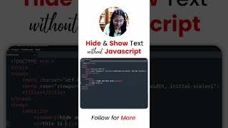 Hide and Show Text in html without Using JavaScript | Debug with Nitu | Html tricks | Html Tags