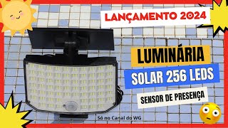 Luminária Solar de Rua com 256 Leds - Lançamento 2024