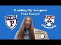 Reading The Essays That Got Me Into Penn | 2020 Accepted UPenn Supplements + Advice!