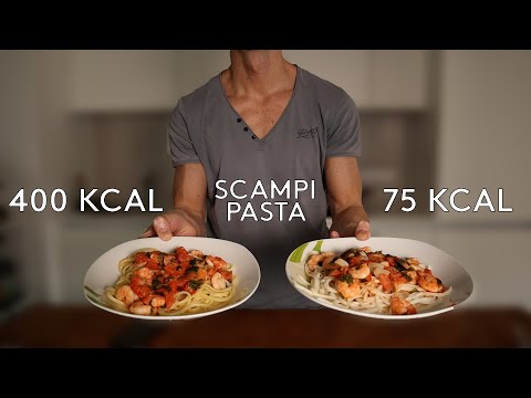 Low Calorie Pasta vs. Regular Pasta with Scampi Sauce  Low Calorie Pasta recipe for weight loss