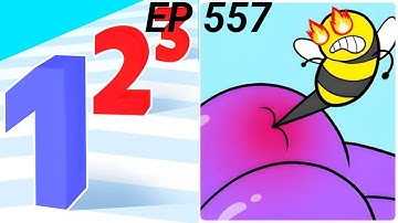 Number Run VS Help out story brain puzzle Gameplay 🐝🐝🥦🍔🛑🅱️ iOS Android walkthrough Max Level 557