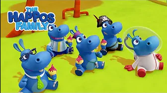 The Stunt Performance 🦸‍♂️🦸🏽‍♀️ | The Happos Family | Funny Cartoon for Kids Compilation | Boomerang thumbnail