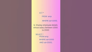 Where clause// Between operator //SQL #subscribe