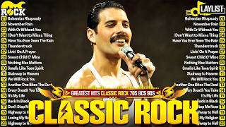 Top 100 Classic Rock Songs 70s 80s 90s ⚡ Queen, Guns N' Roses, Metallica, AC/DC, Aerosmith, Bon Jovi