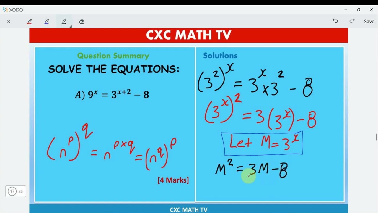 LAWS OF INDICES Equations Reducible to Quadratics CSEC Additional