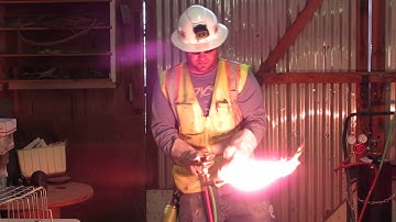 Oxygen Acetylene  Getting A Flame By Operator Burns