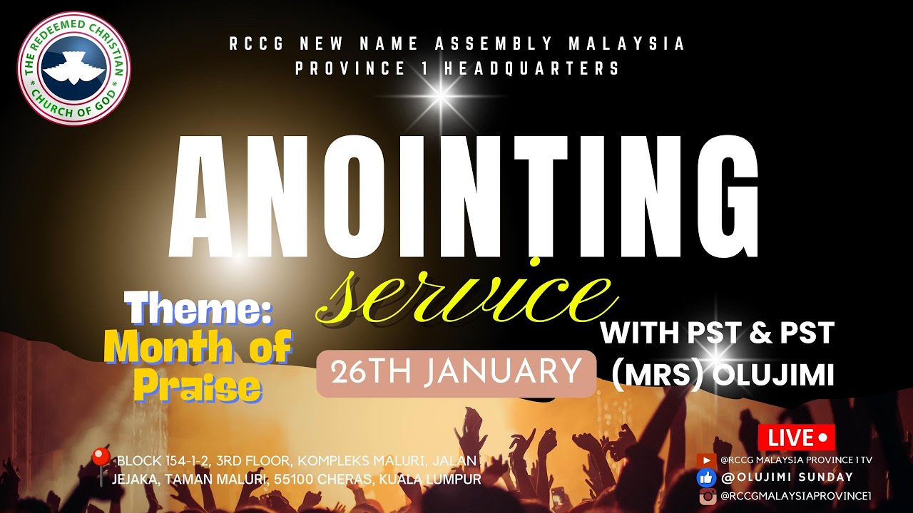 January 2025 Anointing Service on RCCG Malaysia Province 1 TV || 26/01 ...