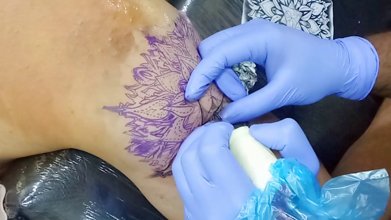 Mandala tattoo time lapse on shoulder by dhaval  || slow motion ||
