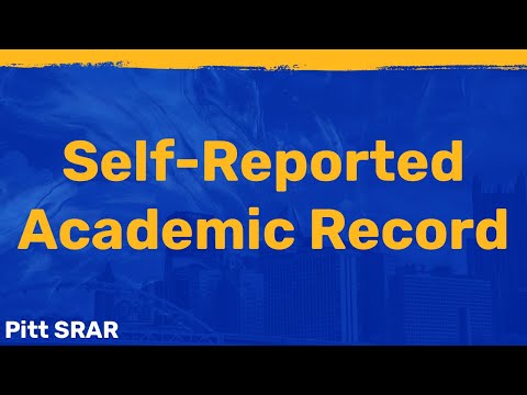 The Pitt Self-Reported Academic Record (SRAR)