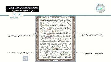 حفظ سورة العنكبوت (31-45) - القرآن الكريم 4 - نظام المقررات المستوى الثالث طبيعي البرنامج الثاني 2