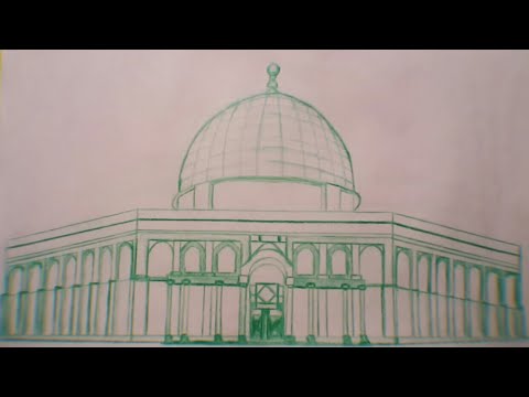 رسم قبة الصخرة من المسجد الاقصي قبلة المسلمين الاولي القدس فلسطين تنتصر     