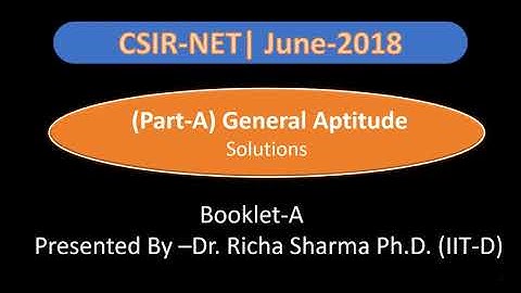 CSIR-NET-June-2018| General Aptitude| Part-A | Solution | (2 of 3)