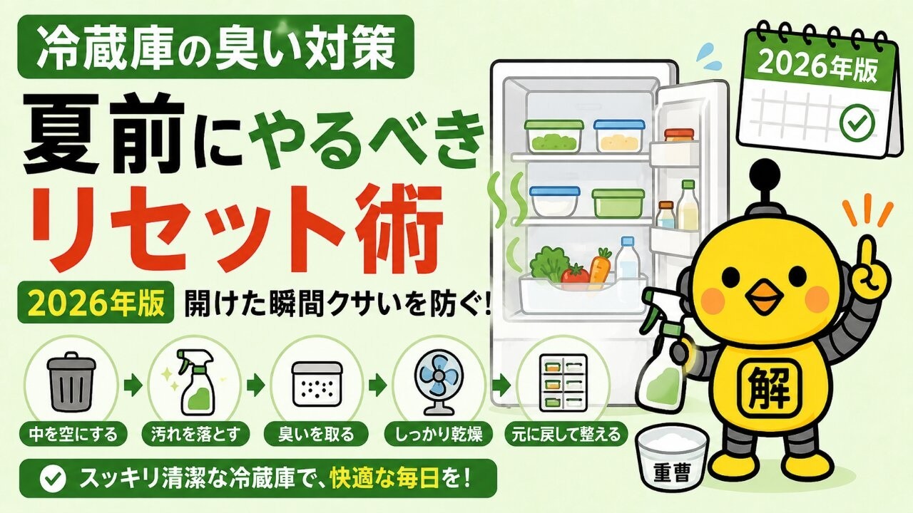 冷蔵庫の臭い対策・夏前にやるべきリセット術2026年版・開けた瞬間クサ