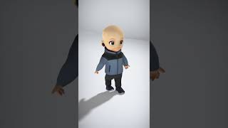 Casual Character with Blue Hoodie - AI Rigged 3D Character
