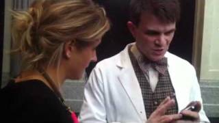 Robin from Abilitynet shows Martha Lane Fox how a blind person can send a tweet