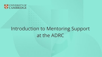 Introduction to Mentoring Support at the ADRC