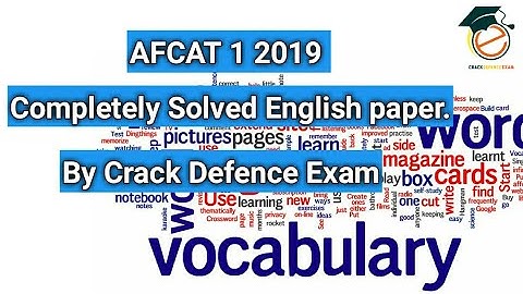 AFCAT 1 2019 - ENGLISH PAPER COMPLETELY SOLVED - By Crack Defence Exam