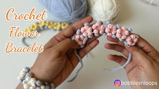 How to Crochet an Easy Flower Bracelet | Beginner Friendly Pattern |DIY