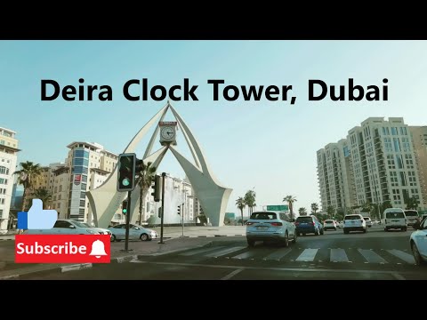 Driving through the historical Deira Clock tower in Dubai with background Music, 2021