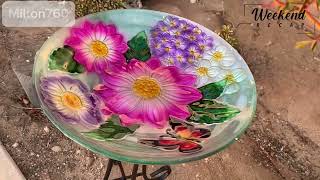 Baño de Vidrio Para Pájaros/Glass Bird Bath Check it Out!#elsalvador#mexico#parati#fypシ゚#suscribete