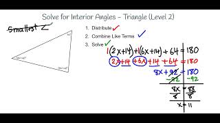 Solve for Interior Angles - Triangle (Level 2)