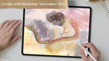 Digital Alcohol Ink Inspired by Weather Patterns - Create with Intuition Art Prompts November 2022
