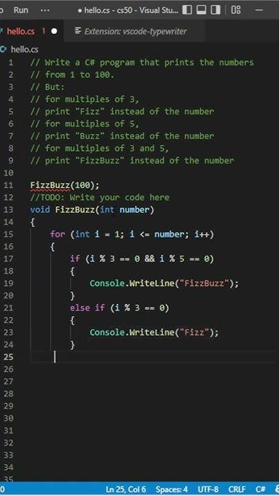 Fizz Buzz Program in C# 10 - YouTube