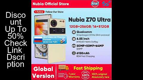 Global Version Nubia Z70 Ultra NX733J 5G Smartphone Snapdragon 8 Elite 6.85" 144Hz AMOLED Display 61