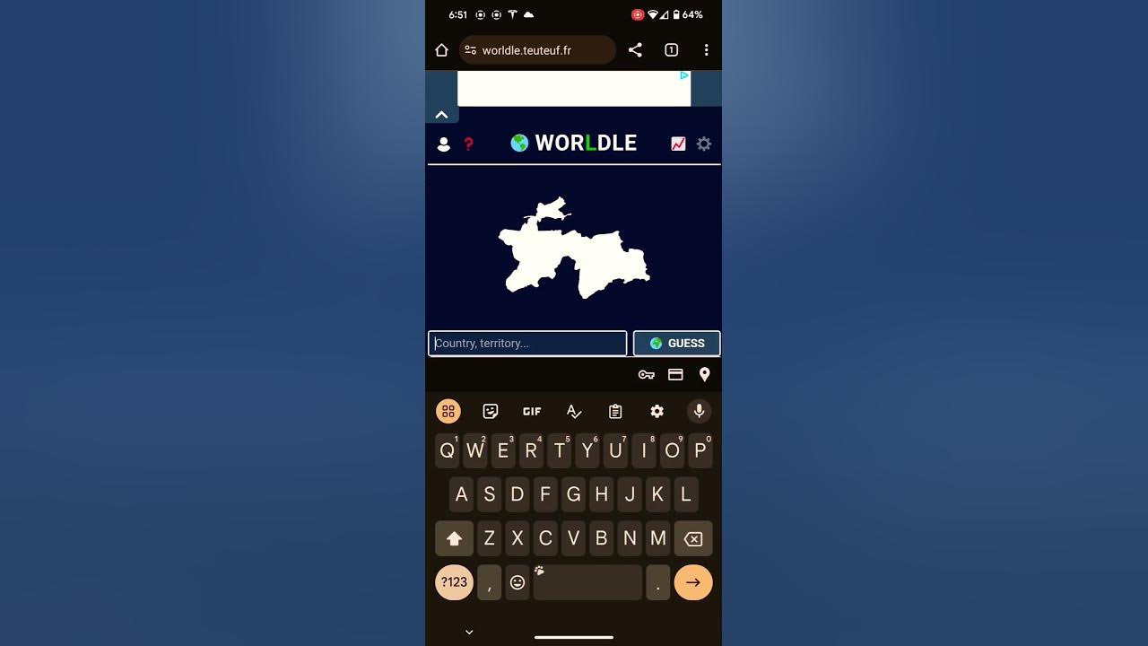 Worldle Jan 15th 2024 wordle puzzle games worldle fyp shorts