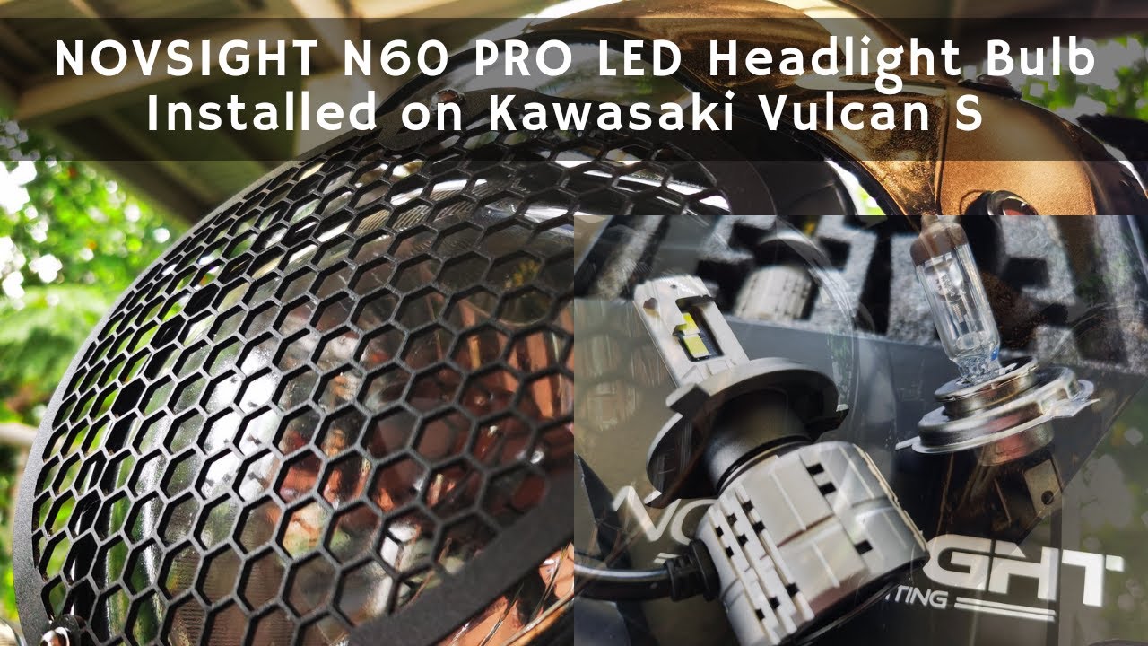 NOVSIGHT N60 Pro Series LED Headlight Bulb Installed on Kawasaki Vulcan S