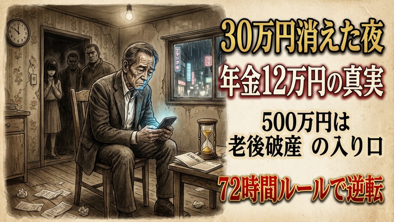 【年金12万円の真実】65歳独身・貯金500万円は「老後破産の入り口」だった…30万円失った夜から始まる72時間ルールで人生逆転