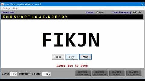 Demo of Morse Using Koch Method by W5LA