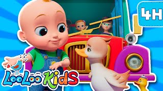 Sing Along with Wheels on the Bus | 4 Hours of Loo Loo Kids Classic Songs