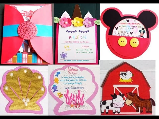 5 IDEAS DE TARJETAS DE INVITACION DE FIESTAS INFANTILES 