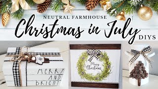 Neutral Farmhouse Christmas DIYs | Christmas in July | Rustic DIYs | High End DIYs