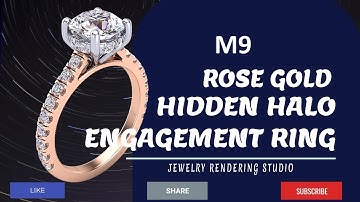How to make Rose gold Hidden Halo Engagement Ring In M9 || #ring