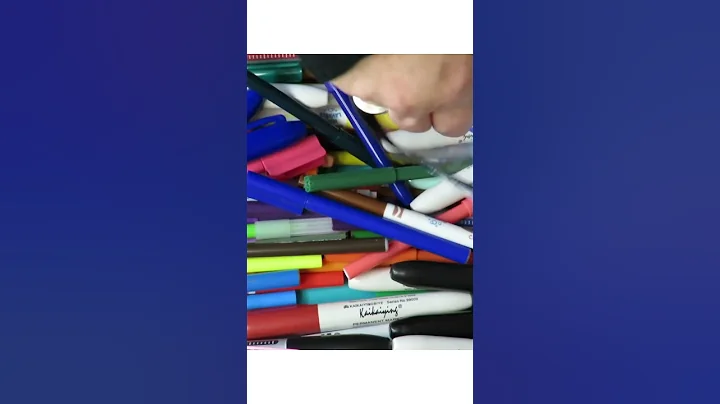 ASMR sorting pens into plastic pencil case #shorts #asmr #oddlysatisfying #asmrtingles #viral #pen