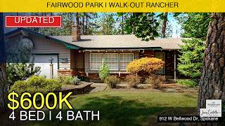 912 W Bellwood Dr — $600,000 | 4BR/4BA Walk-Out Rancher | Fairwood Park | Spokane WA