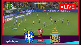 Brazil -U17 vs Argentina-U17 LIVE: FIFA U-17 World Cup 2023 🔴Simulation recreation PES21