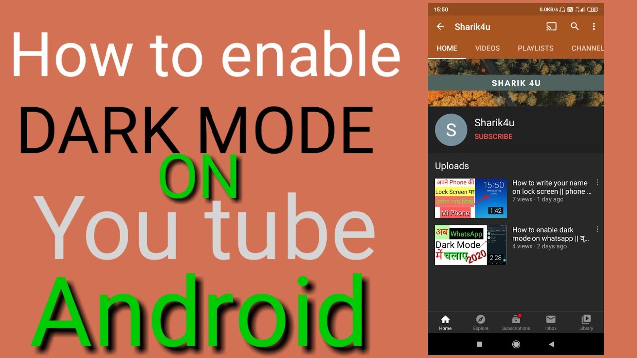 How to enable dark mode on YouTube || YouTube par dark mode kaise ...