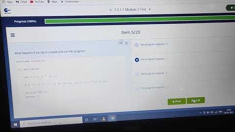 Cisco  Programming Essentials in C: Module 3 TEST (CLA)  Answers