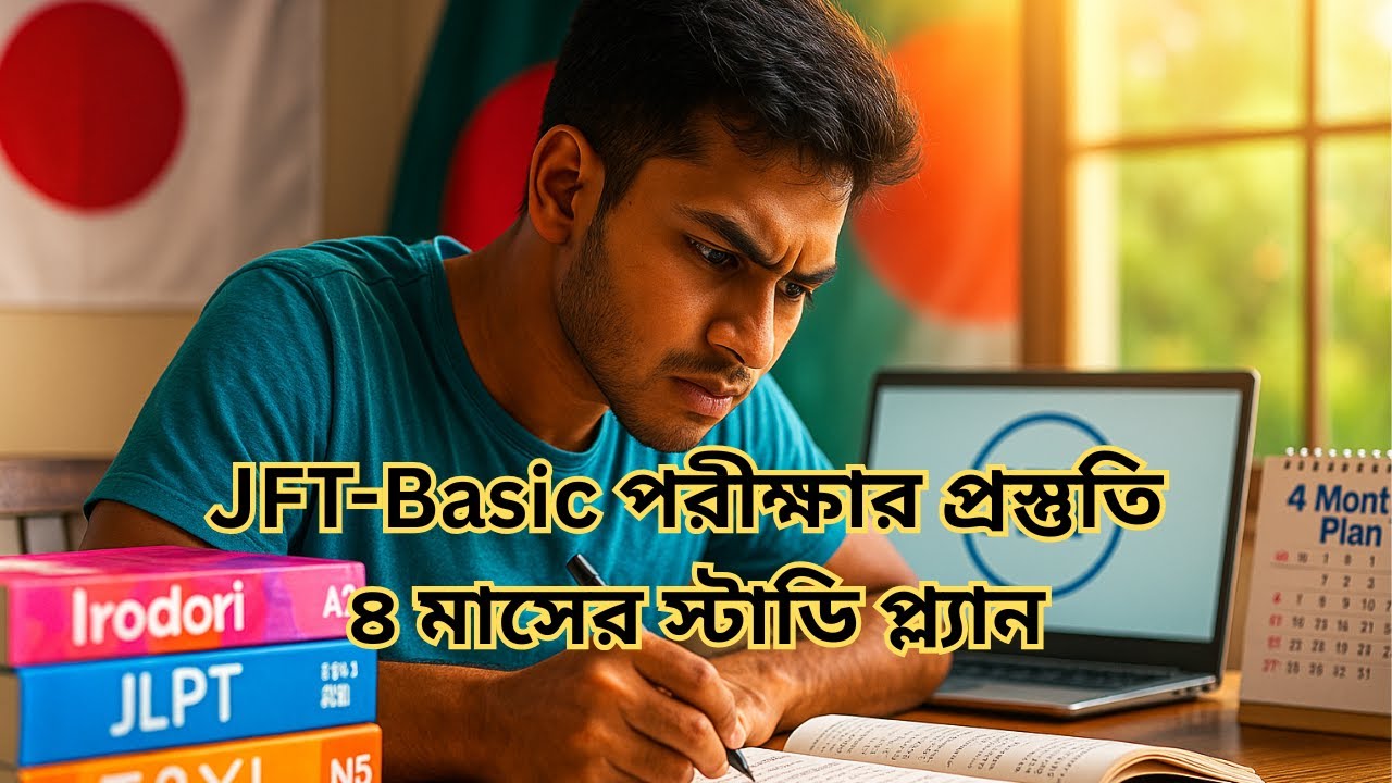JFT-Basic পরীক্ষার প্রস্তুতি | ৪ মাসের স্টাডি প্ল্যান, বই, স্ট্র্যাটেজি ও সফলতার পথ!
