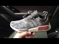 NMD R1 Heather Grey Raw Pink Womens Sneaker 