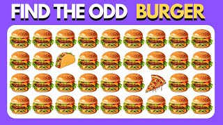 Find the ODD One Out - Junk Food Edition 🍔🍕🌮| Easy, Medium, and Hard Levels