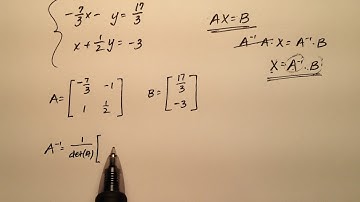 Solving a System Using the Matrix Equation, AX=B, Example 2