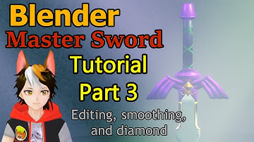 Master Sword Blender Tutorial part 3 editing, smoothing, and diamond