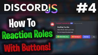 How To Make Reaction Roles With Buttons Simple | DiscordJS Part #5