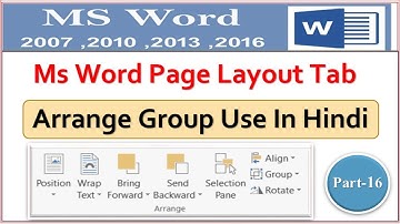ms word page layout tab arrange group | word arrange group | arrange group in layout tab ms word